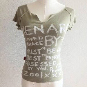 Y2K Men Are Saved Graphic Print Grunge Tee